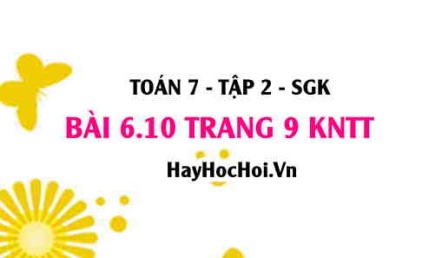 Bài 6.10 trang 9 Toán 7 Tập 2 Kết nối tri thức